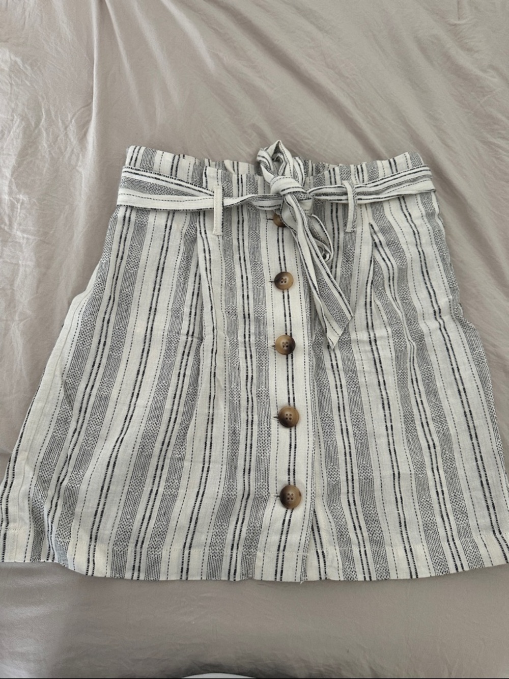 Nordstrom Black and White Striped Mini Skirt